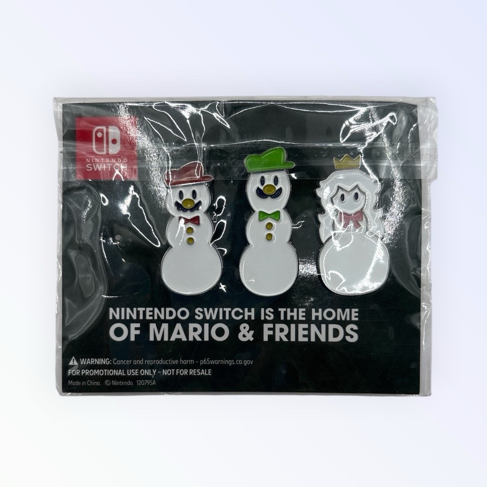 Mario and‎ Friends Snowmen GameStop Exclusive Pin Set (Nintendo Switch)